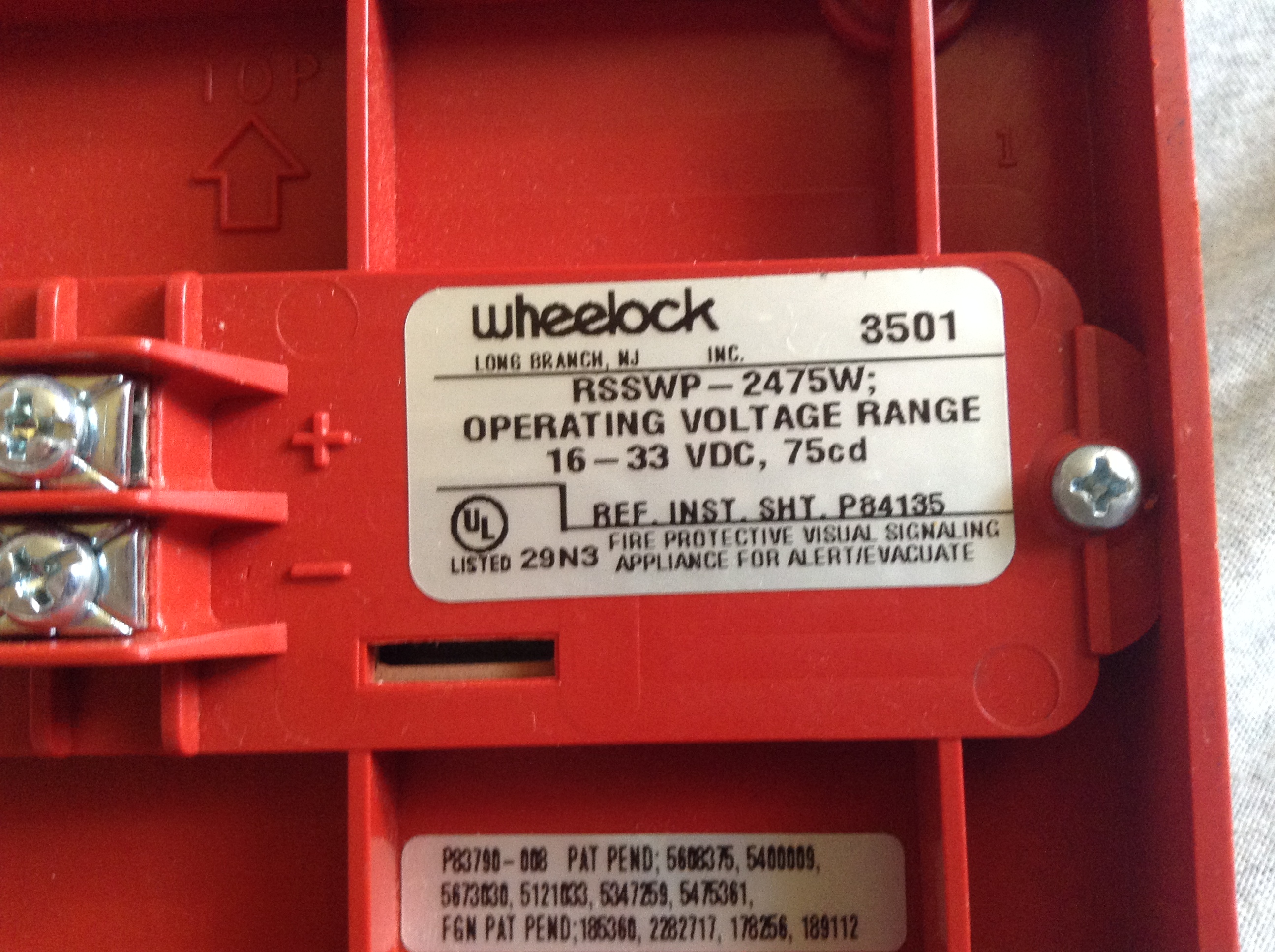 Wheelock RSSWP2475W Fire Alarm Collection, Information, Pictures