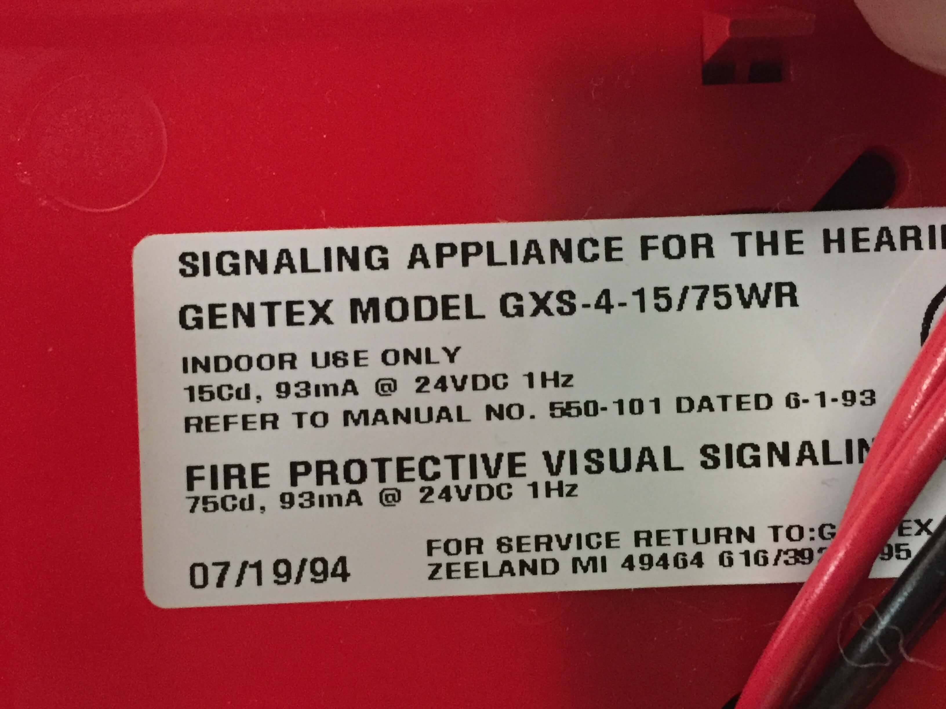 Details about   GENTEY REMOTE SIGNATING APPLIANCE GXS 4 15 75WR FIRE ALARM STROBE 24VDC USED 